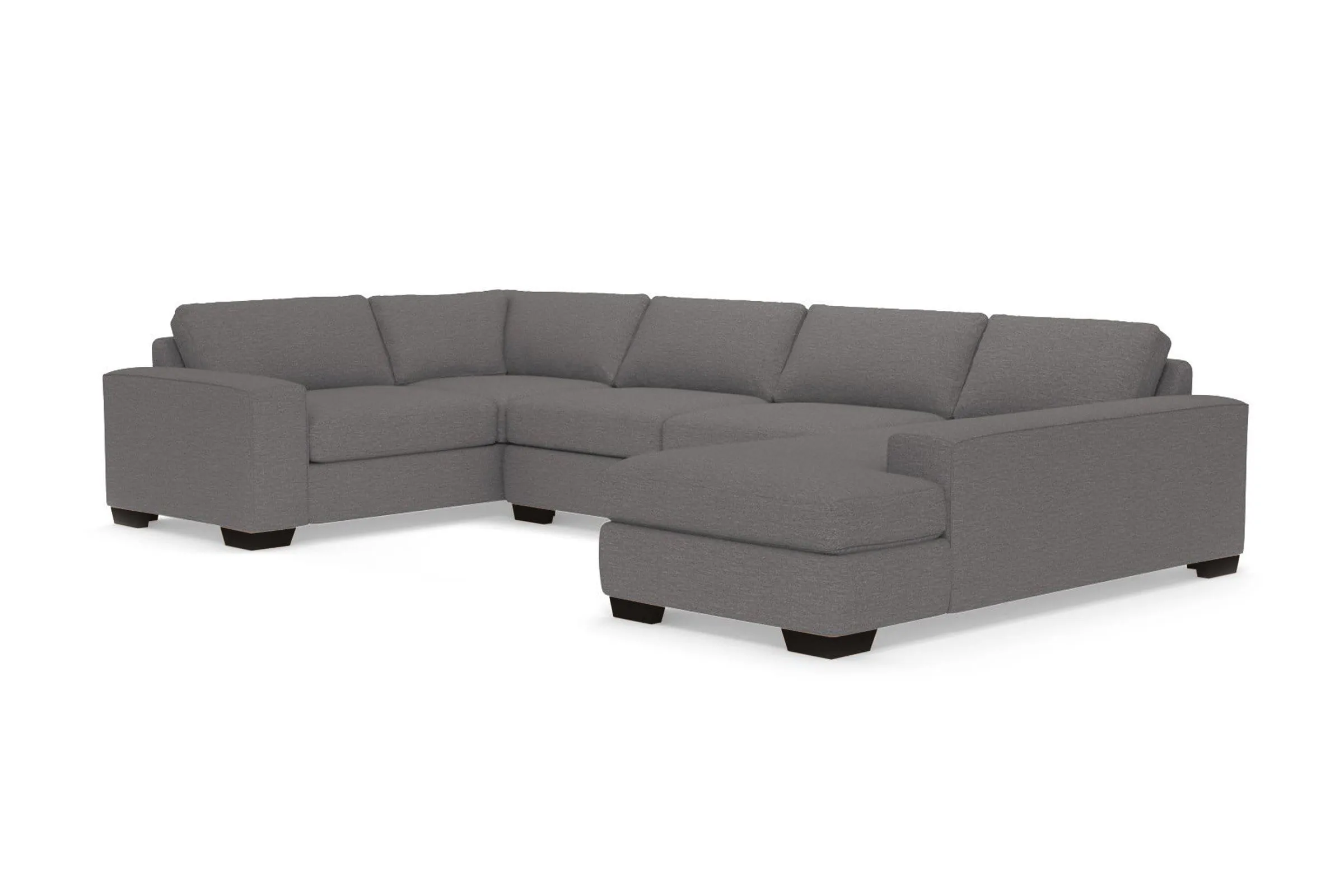 Melrose 3pc Sleeper Sectional :: Leg Finish: Espresso / Configuration: RAF - Chaise on the Right / Sleeper Option: Deluxe Innerspring Mattress