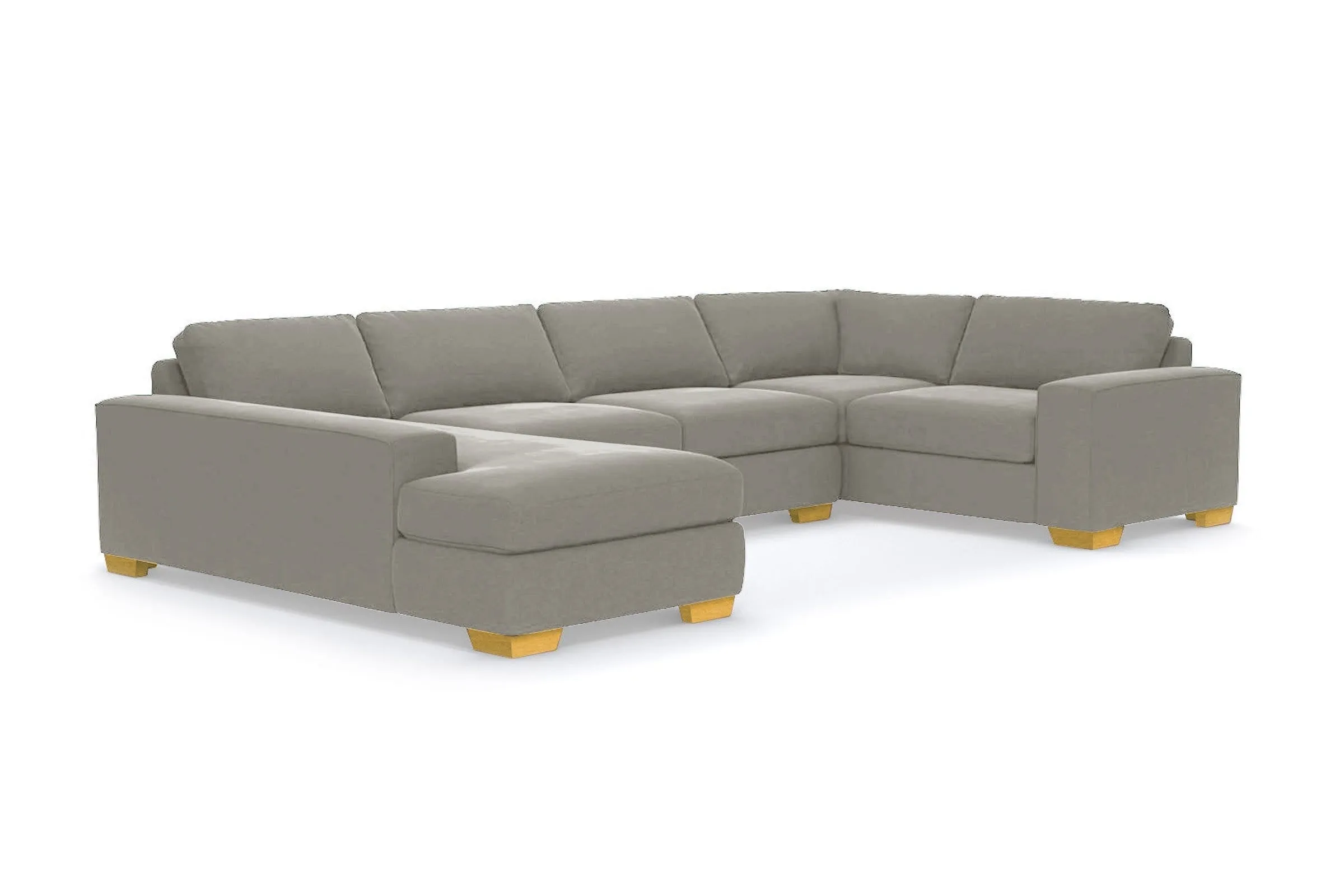 Melrose 3pc Sleeper Sectional :: Leg Finish: Natural / Configuration: LAF - Chaise on the Left / Sleeper Option: Deluxe Innerspring Mattress