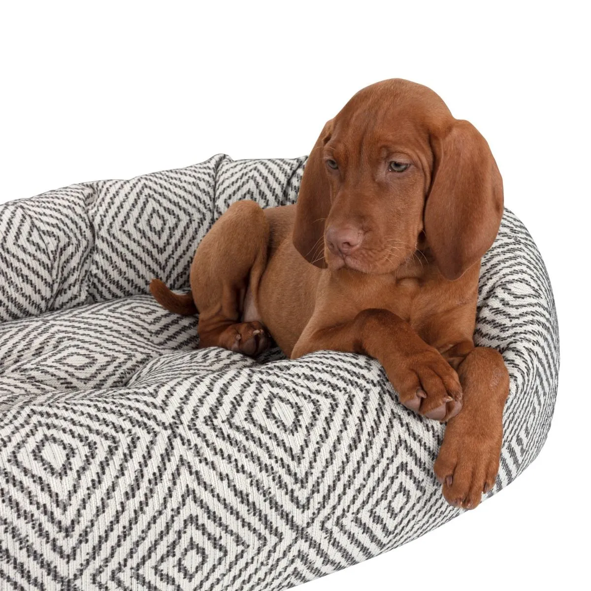 Microvelvet - Diamondback Micro Jacquard Dog Bed - Donut Bed