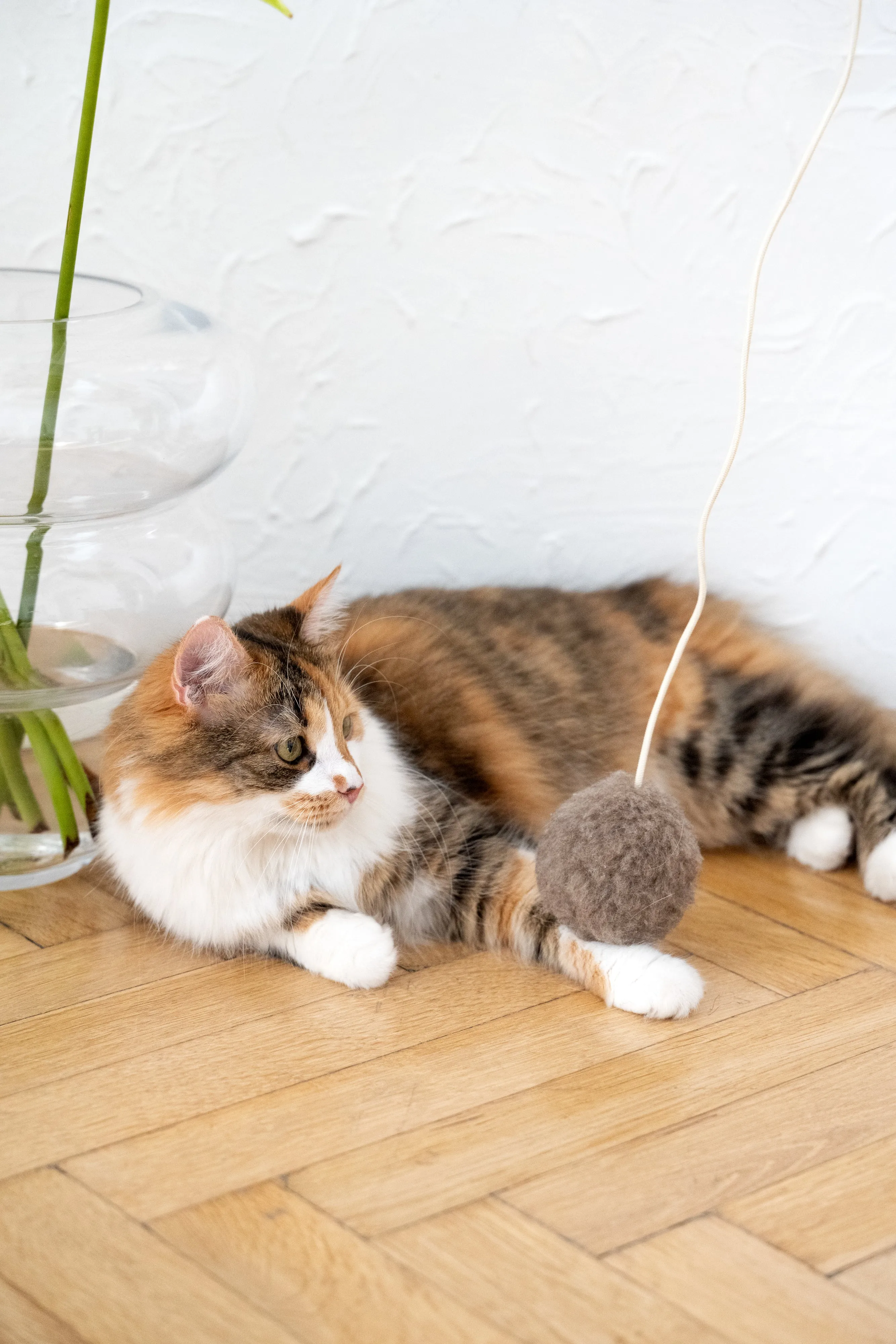 Natural Sheepskin Cat Toy: Ball