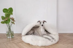 Natural Sheepskin Pet Cave - White