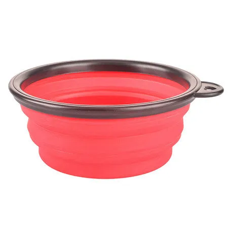 New Collapsible foldable silicone dow bowl candy color outdoor travel portable puppy doogie food container feeder dish on sale