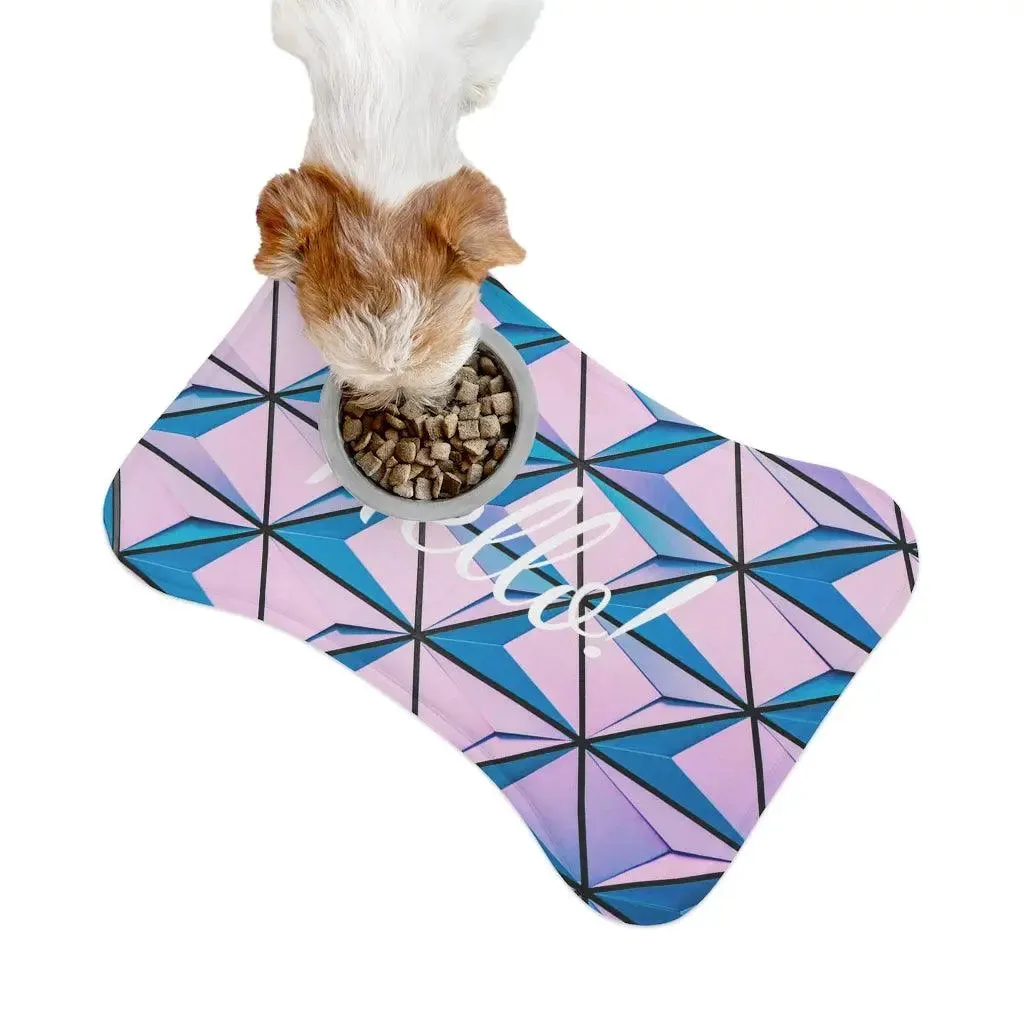 Personalize Pet Food Mat - Pink Diamonds Patterns