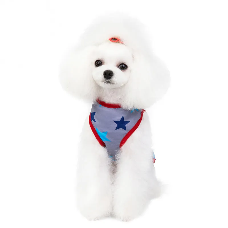 Pet clothing cat and puppy summer five-pointed star pattern