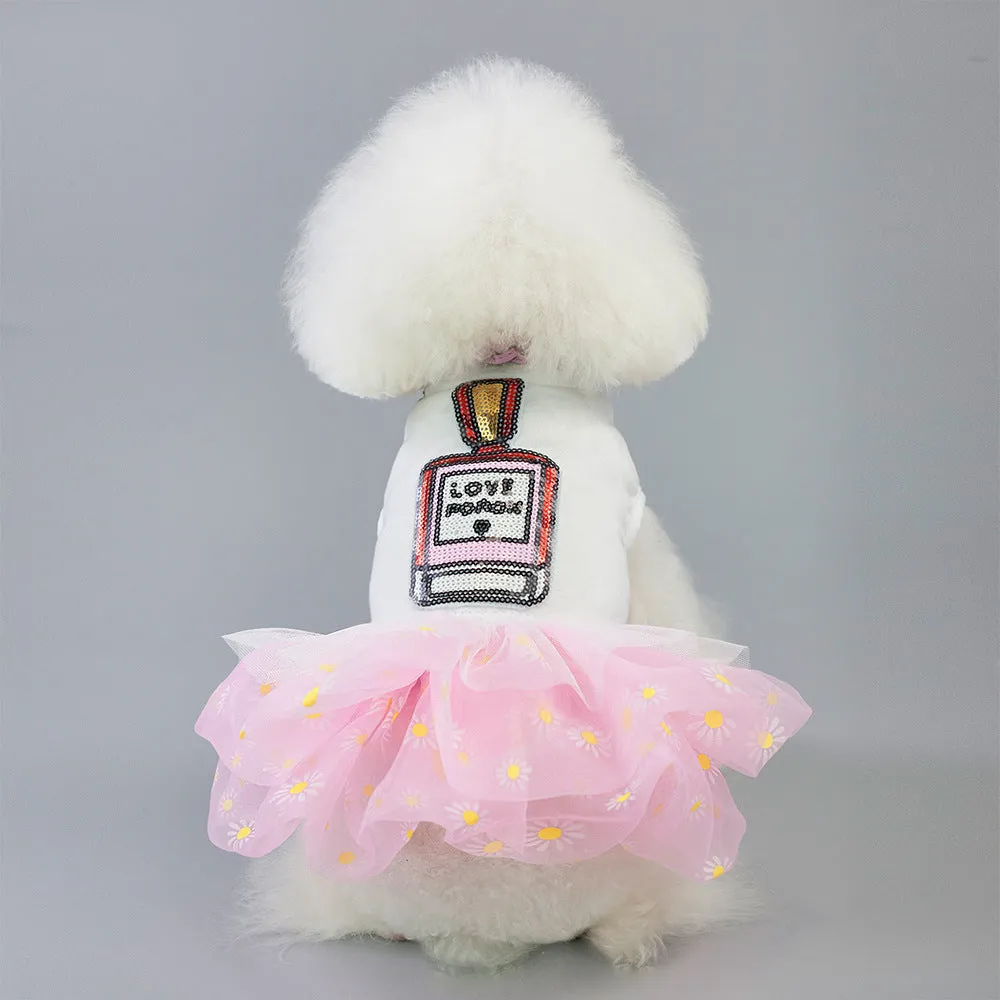 Pet clothing spring summer perfume bottle princess dress