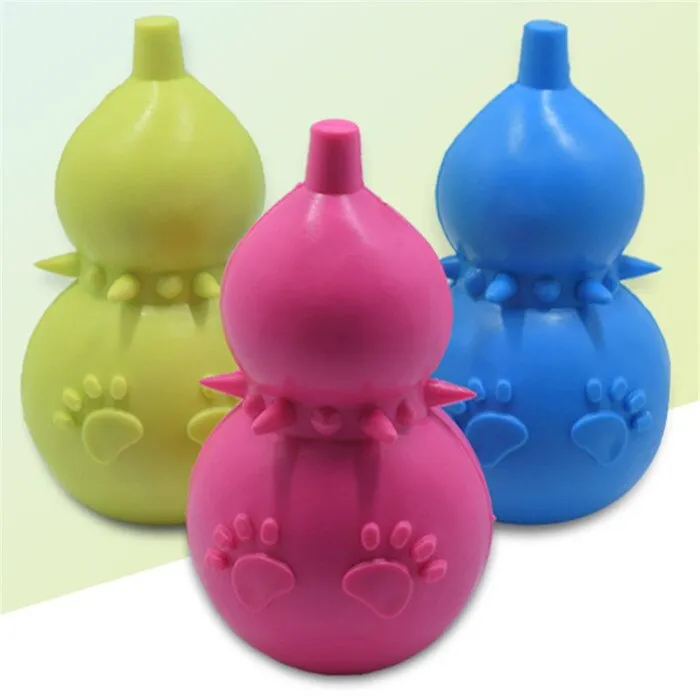 Pet Dog Toy Interactive Rubber Gourd Balls Pet Dog Cat Puppy Chew Toys Ball Teeth Chew Toys Tooth Cleaning Balls Food