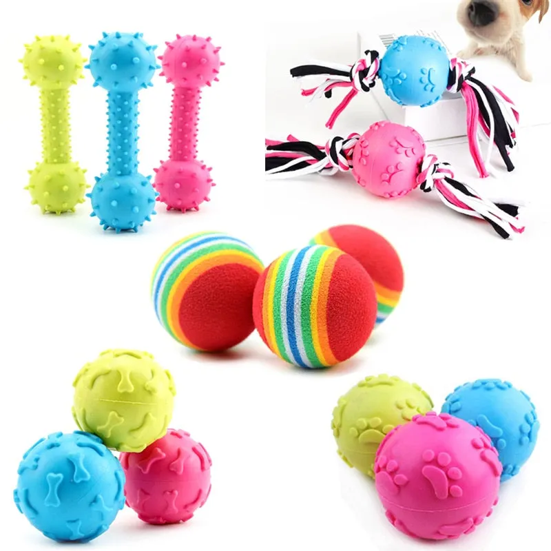 Pet Dog Toys Puppy Funny Interactive Chew Toys for Small Dog Resistant To Bite Teeth Training Rubber Ball Dog Toys Pet Supplies