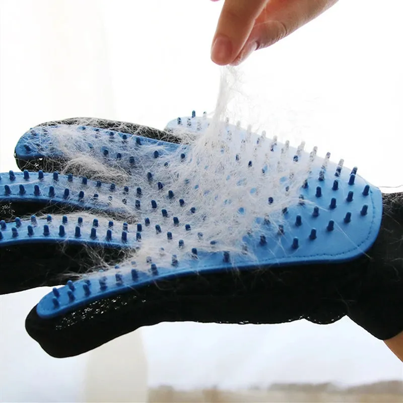 Pet Grooming Glove – Cat Hair Deshedding Brush and Dog Comb for Bathing, Cleaning, and Massaging Animals