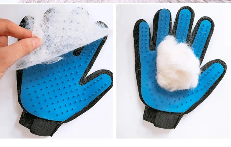 Pet Grooming Glove – Cat Hair Deshedding Brush and Dog Comb for Bathing, Cleaning, and Massaging Animals