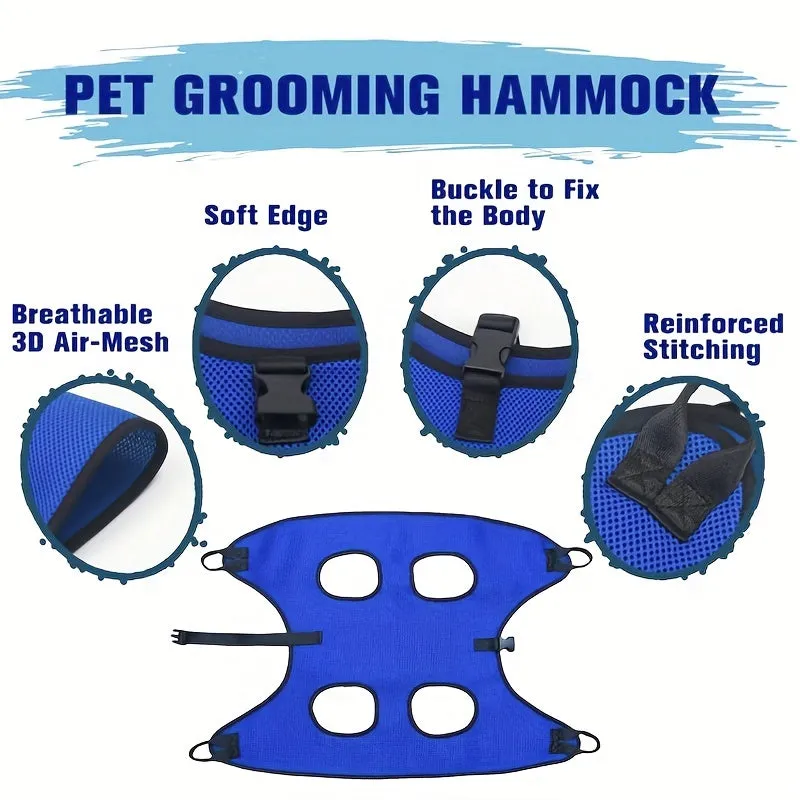 Pet Grooming Hammock Harness for Dogs and Cats – Sling for Grooming, Restraint Bag for Bathing, Trimming, and Nail Clipping