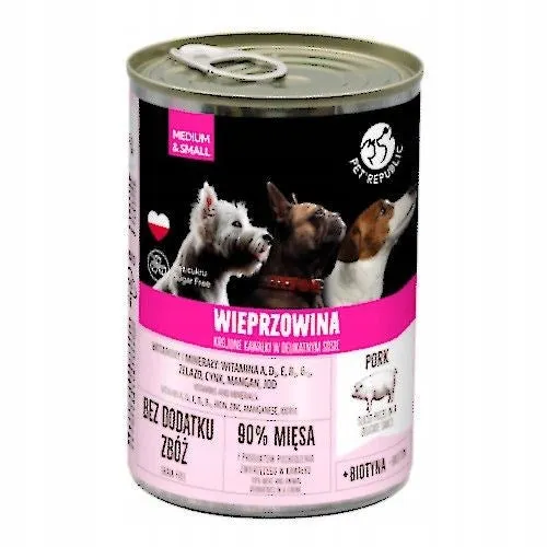 Pet Republic Adult Medium & Small Pork - Wet Dog Food - 400G