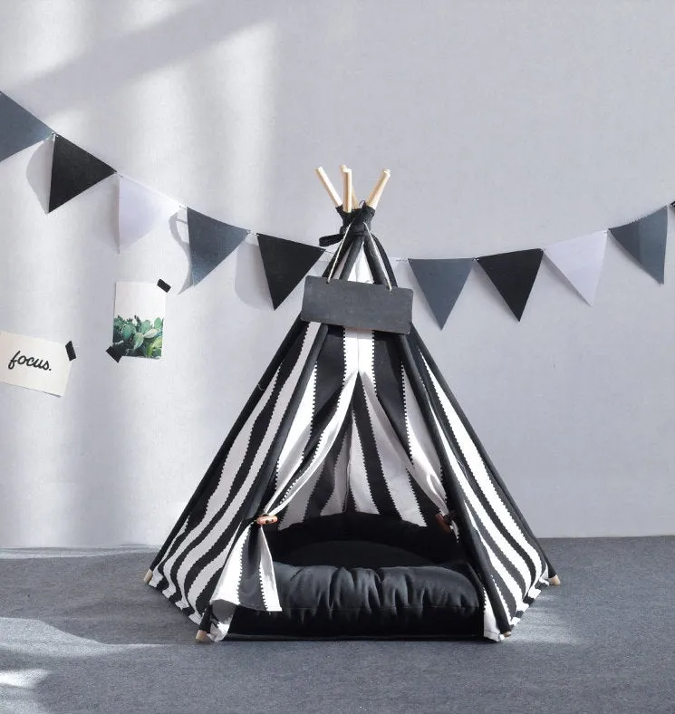 Pet Teepee with Pad, Tent, Tipi, Teepee, Dog Tipi, Cat Teepee, Cat Tipi, Tepee Wigwam, Boho Living, Cat Bed, Dog Bed, Cat House Striped