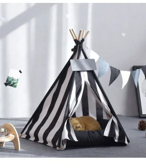 Pet Teepee with Pad, Tent, Tipi, Teepee, Dog Tipi, Cat Teepee, Cat Tipi, Tepee Wigwam, Boho Living, Cat Bed, Dog Bed, Cat House Striped