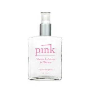 Pink Silicone Lubricant Glass Bottle