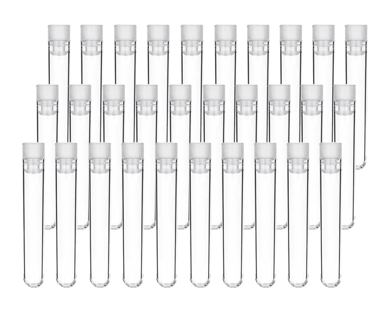 Plastic Test Tubes with Caps 30 Pieces Laboratory Tubes