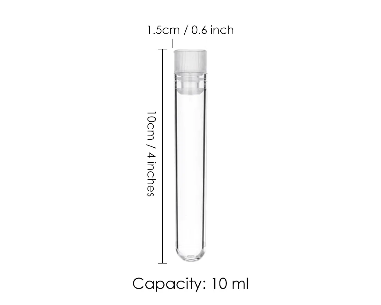 Plastic Test Tubes with Caps 30 Pieces Laboratory Tubes