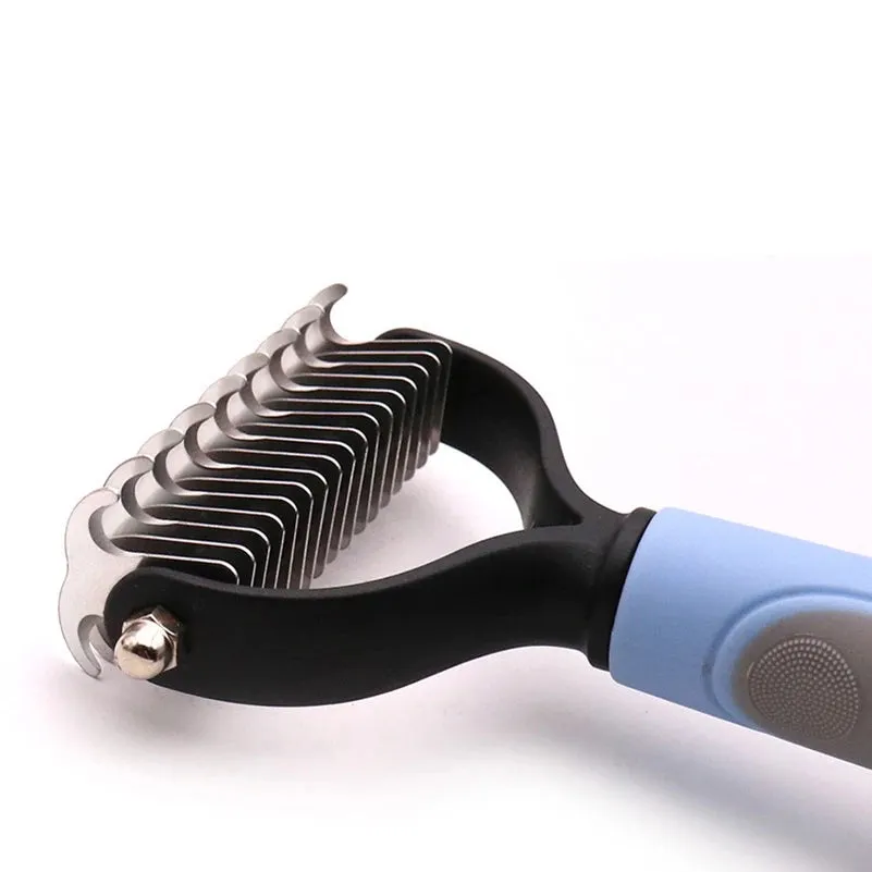 Professional Pet Deshedding Brush - Dog Hair Remover & Knot Cutter for Cats and Puppies | Grooming & Shedding Comb for Dogs