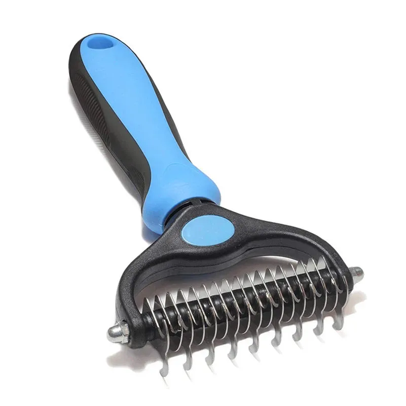 Professional Pet Deshedding Brush - Dog Hair Remover & Knot Cutter for Cats and Puppies | Grooming & Shedding Comb for Dogs