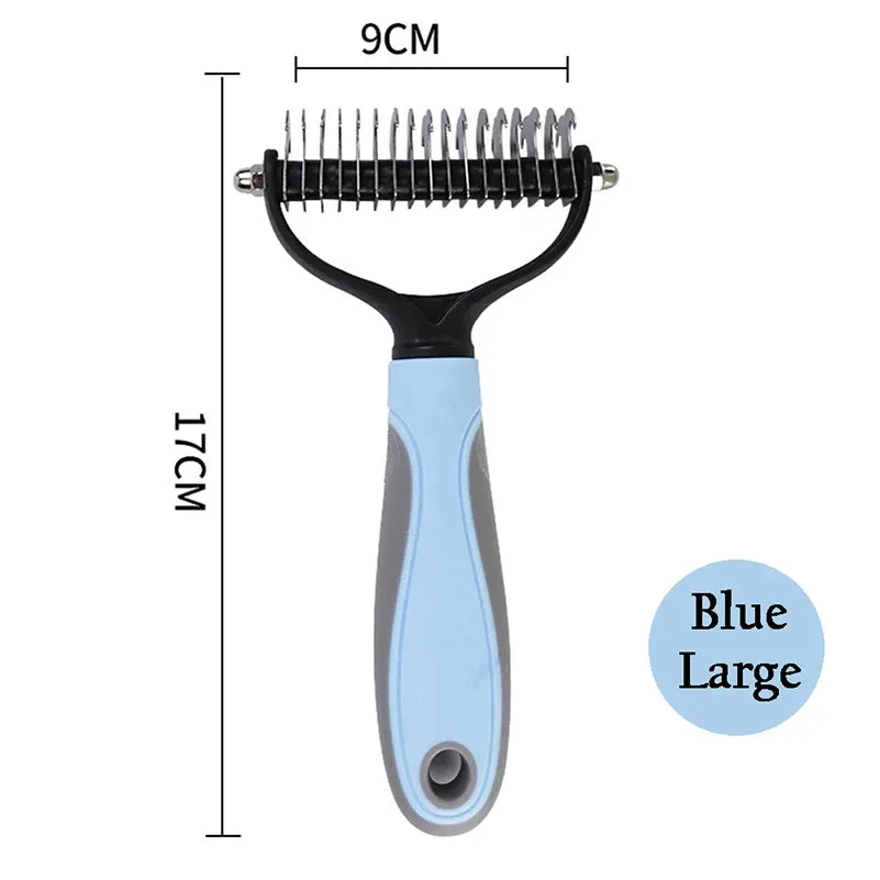 Professional Pet Deshedding Brush - Dog Hair Remover & Knot Cutter for Cats and Puppies | Grooming & Shedding Comb for Dogs