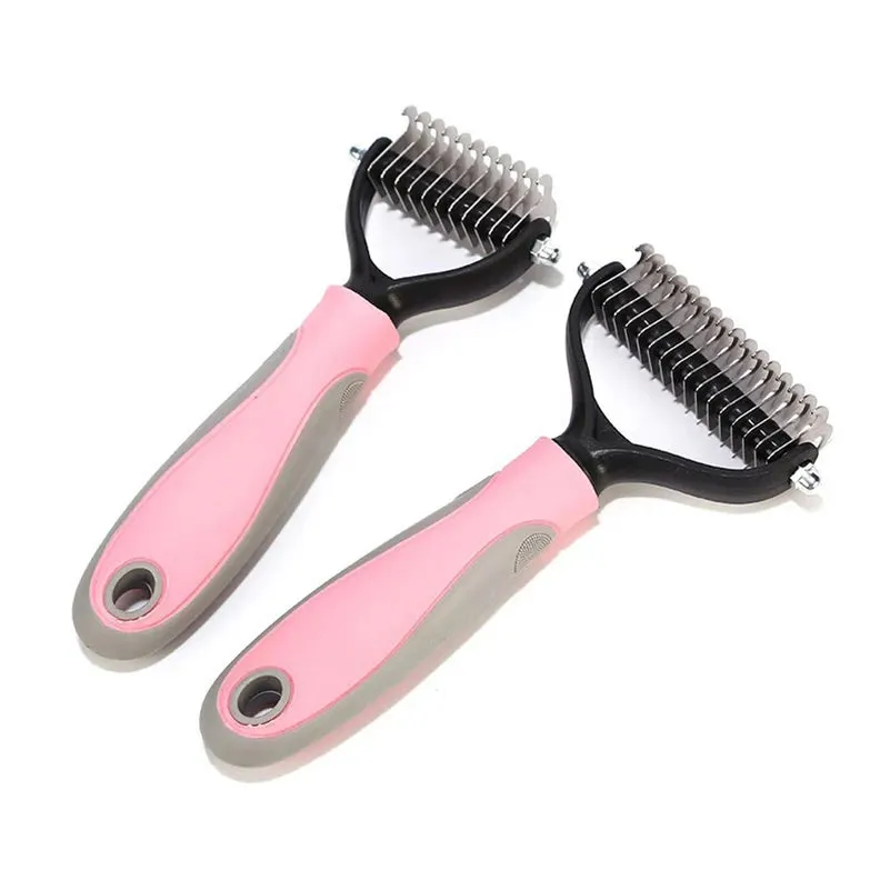 Professional Pet Deshedding Brush - Dog Hair Remover & Knot Cutter for Cats and Puppies | Grooming & Shedding Comb for Dogs