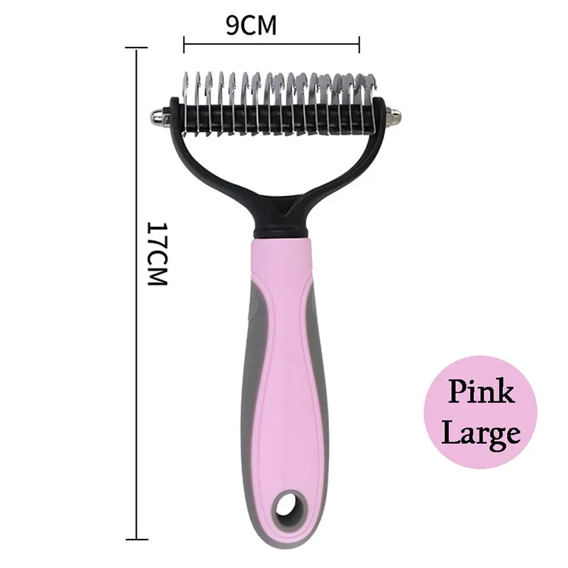 Professional Pet Deshedding Brush - Dog Hair Remover & Knot Cutter for Cats and Puppies | Grooming & Shedding Comb for Dogs