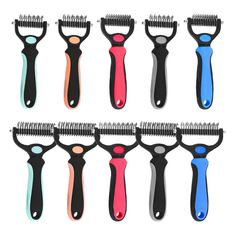 Professional Pet Deshedding Brush - Dog Hair Remover & Knot Cutter for Cats and Puppies | Grooming & Shedding Comb for Dogs