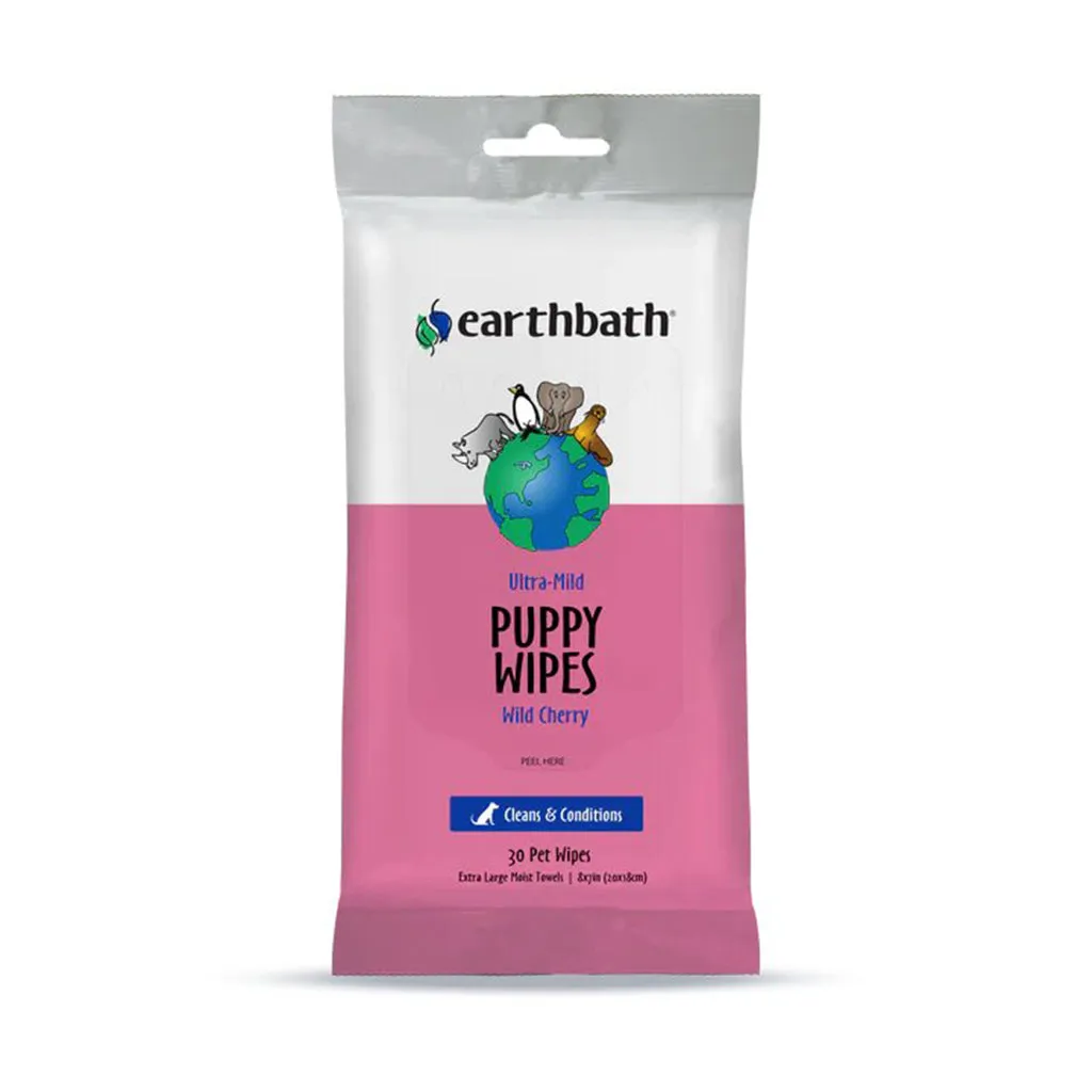 Puppy Wipes - Earthbath Ultra Mild, Wild Cherry 30 Pack