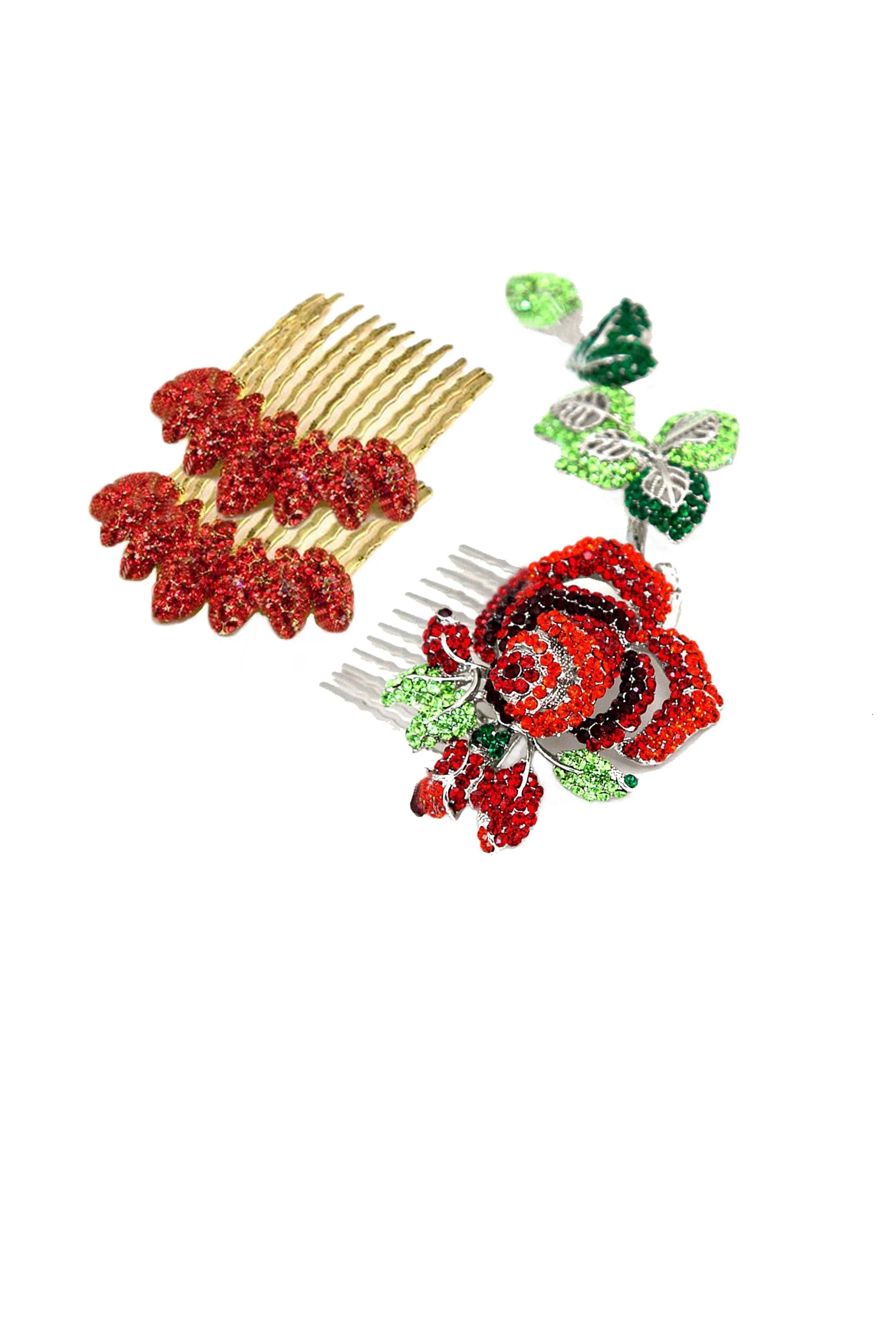 ROMANTIC ROSE HAIR COMB set ($270 value)