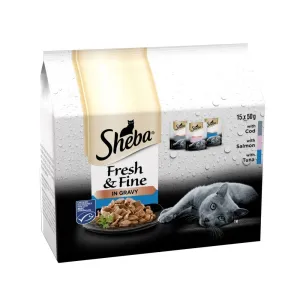 Sheba Pouch Fresh and Fine Fish Collection in Gravy - 50g x 15