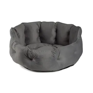 Smart Garden Slate Button-Tufted Round Bed - Medium