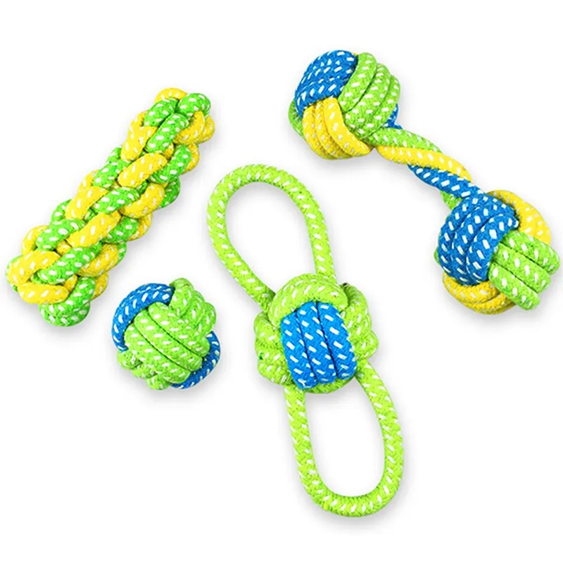 SMARTPET Cat Dog Rope Toy Knot Puppy Pet Chew Teething Toys Teeth Cleaning Pet Playing Interactive Ball for Small Medium Big Dog