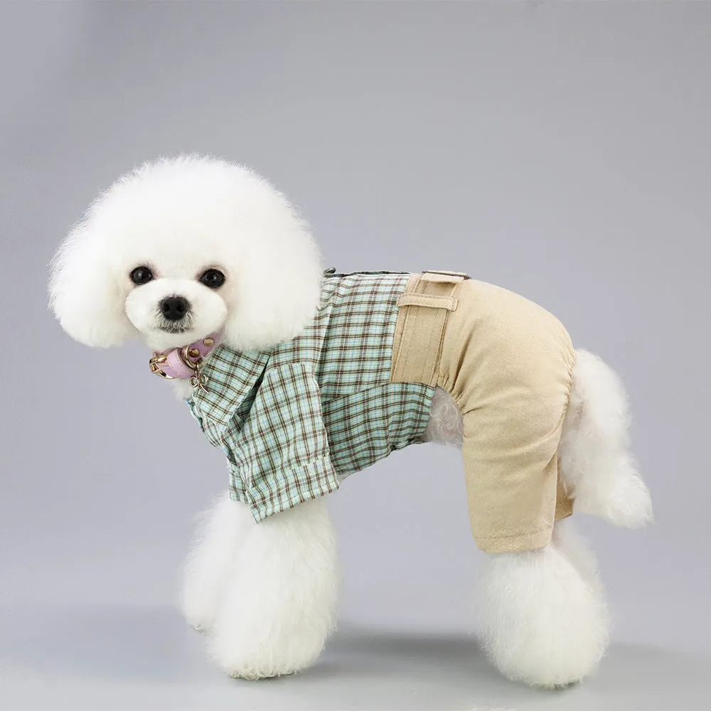 Spring/Summer Plaid Gentleman's Pet Clothing