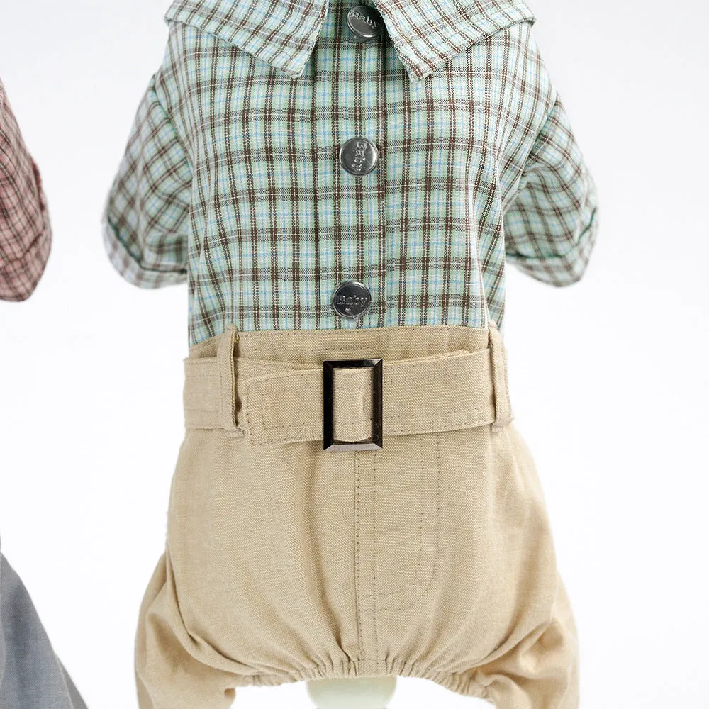 Spring/Summer Plaid Gentleman's Pet Clothing