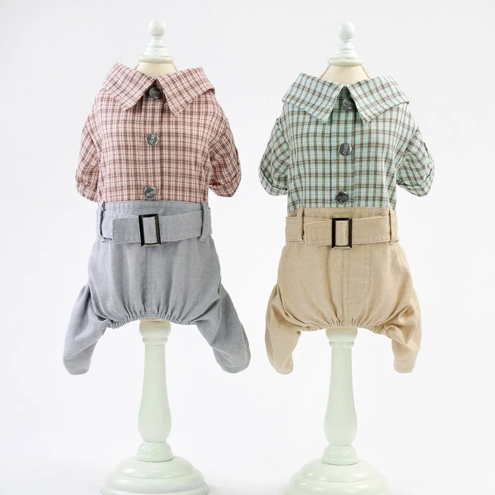 Spring/Summer Plaid Gentleman's Pet Clothing