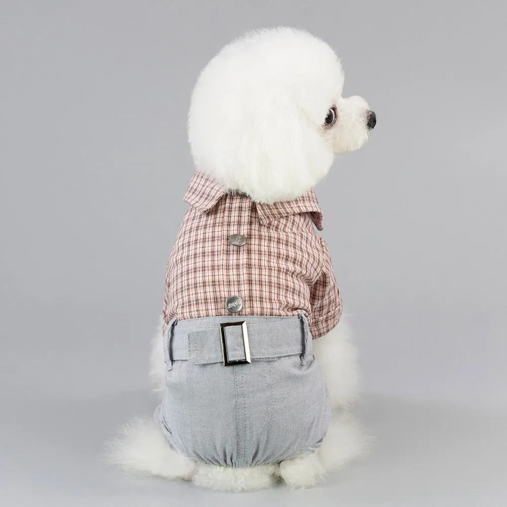 Spring/Summer Plaid Gentleman's Pet Clothing