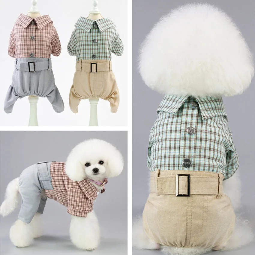 Spring/Summer Plaid Gentleman's Pet Clothing