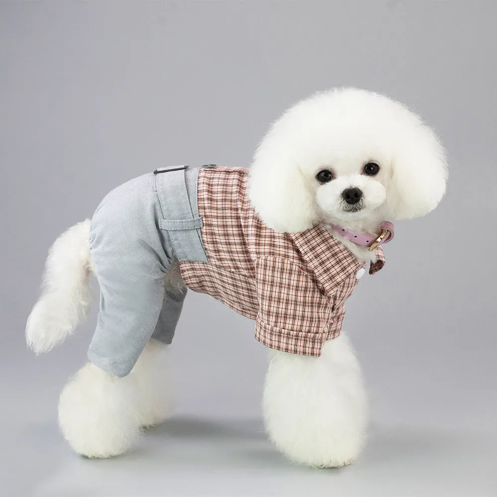 Spring/Summer Plaid Gentleman's Pet Clothing