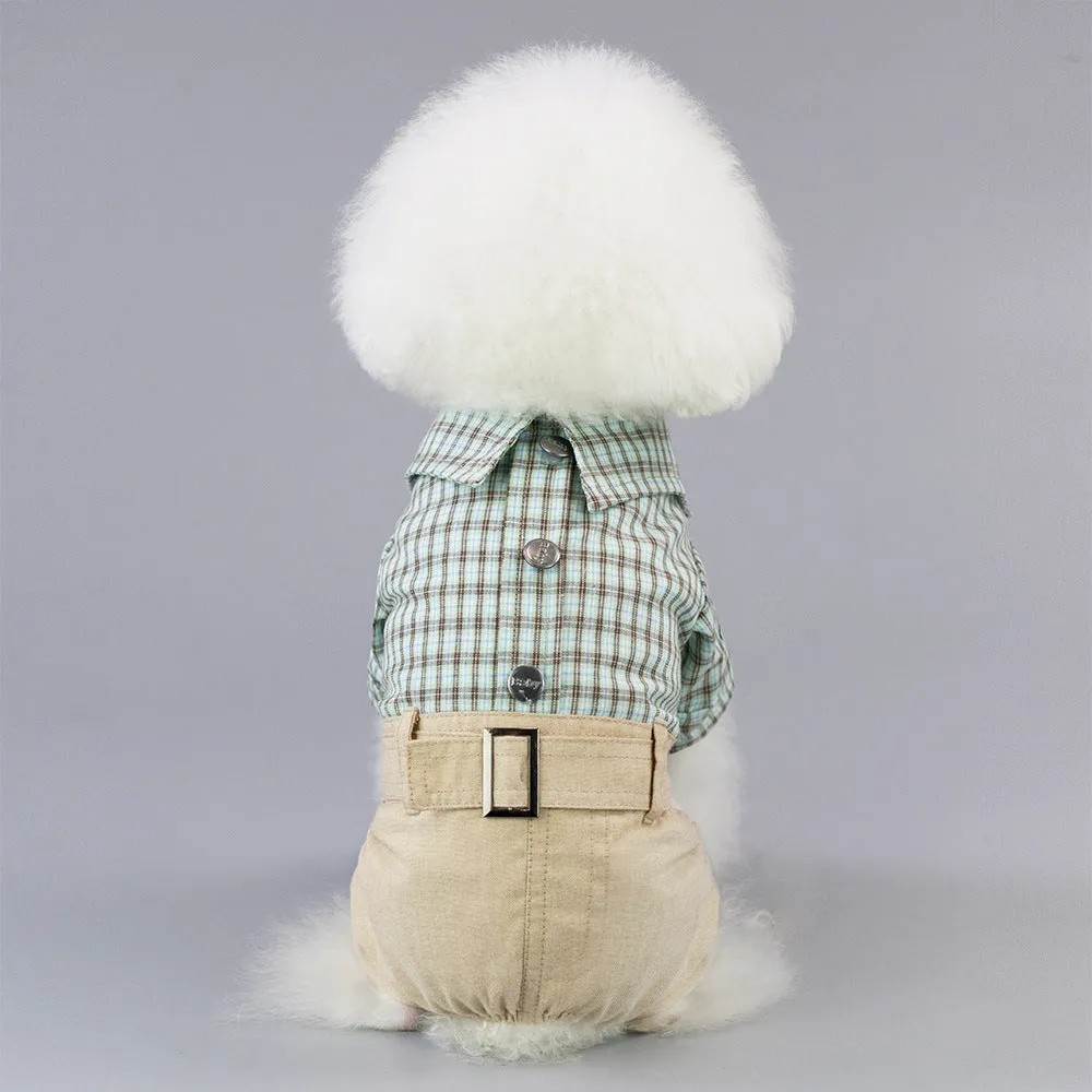 Spring/Summer Plaid Gentleman's Pet Clothing