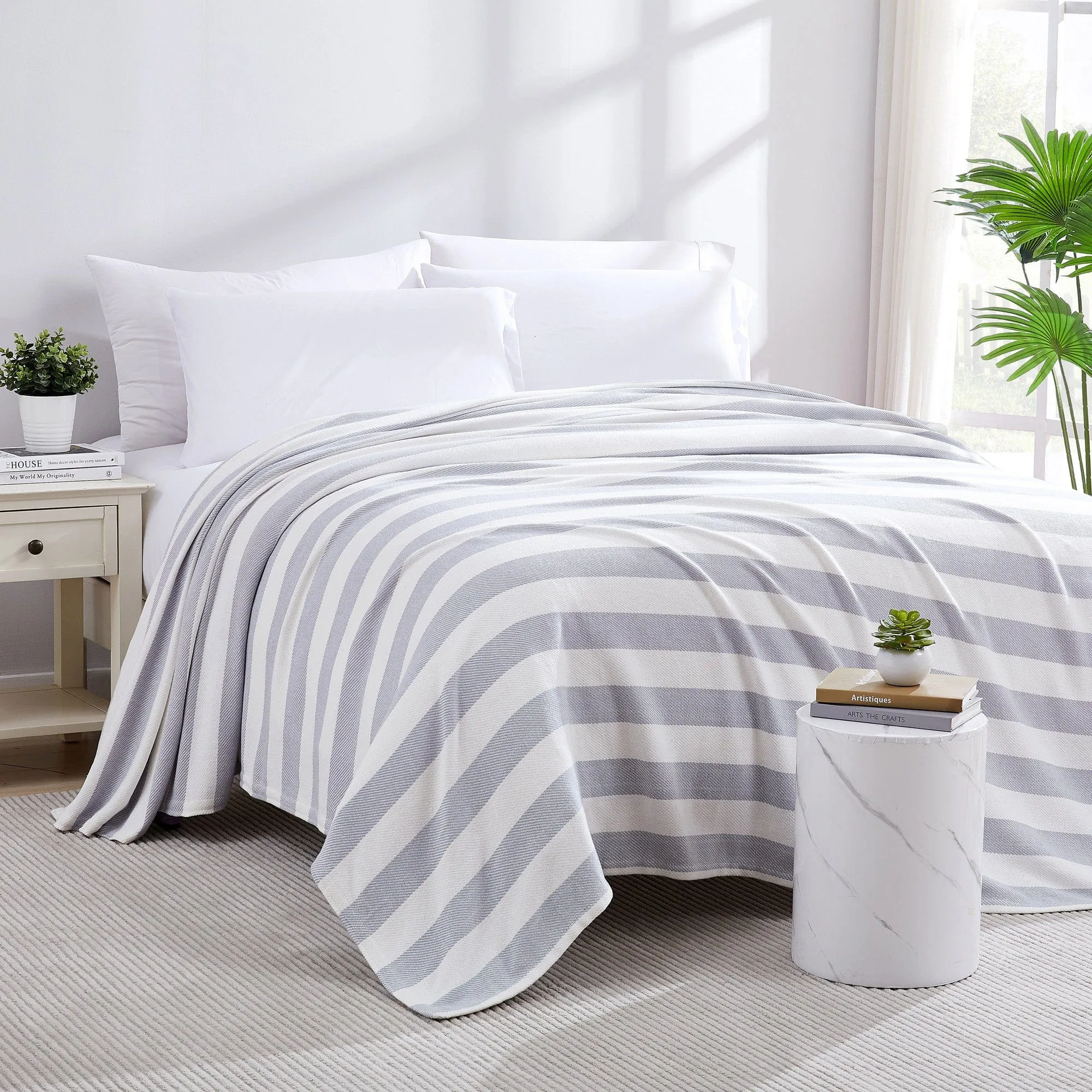 Striped Cotton Blankets and Throws