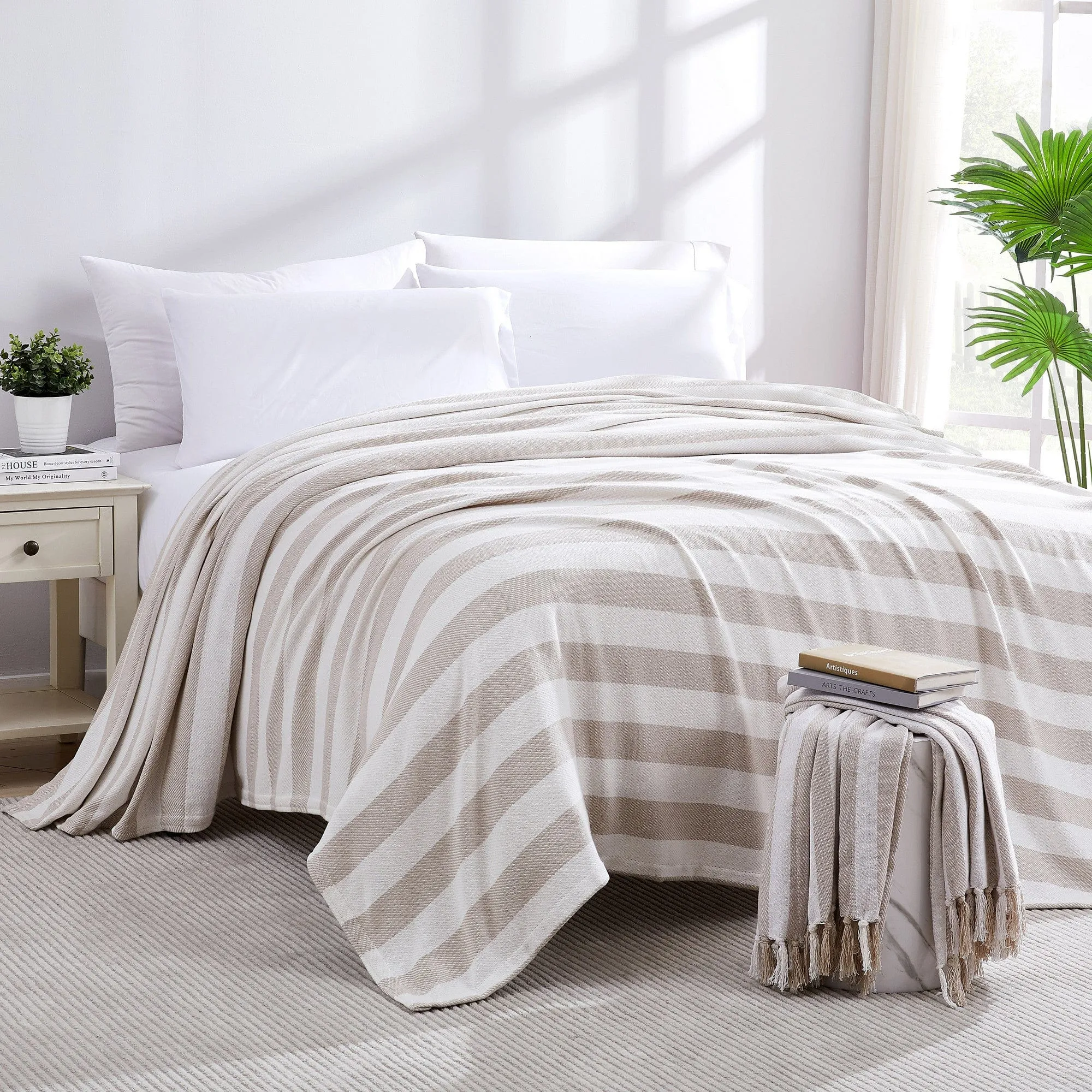 Striped Cotton Blankets and Throws