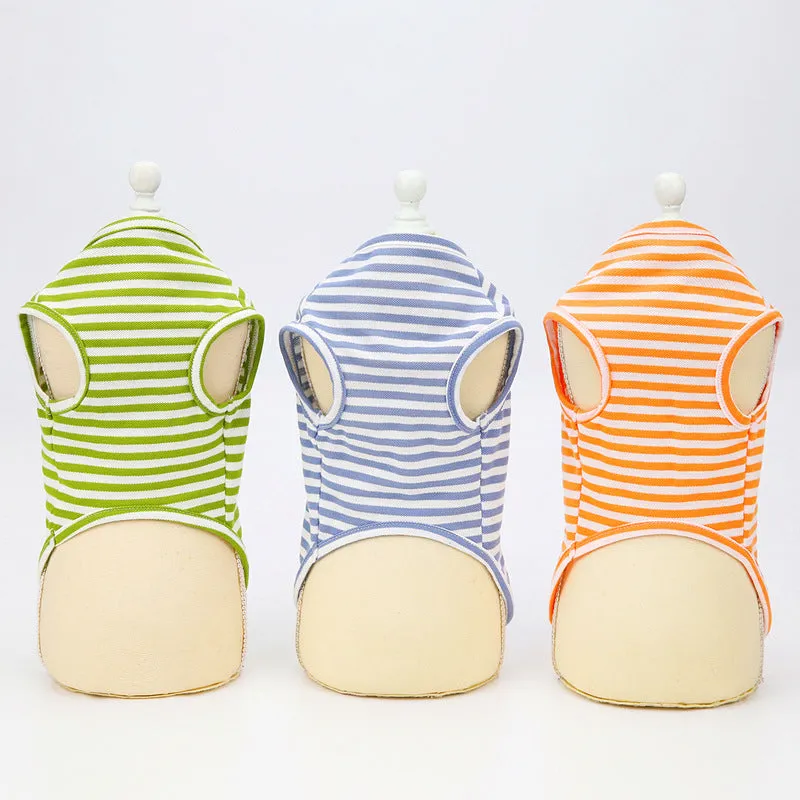 Sunflower striped vest spring and summer pet clothing