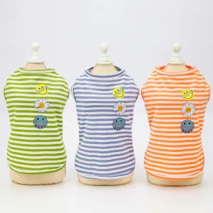 Sunflower striped vest spring and summer pet clothing