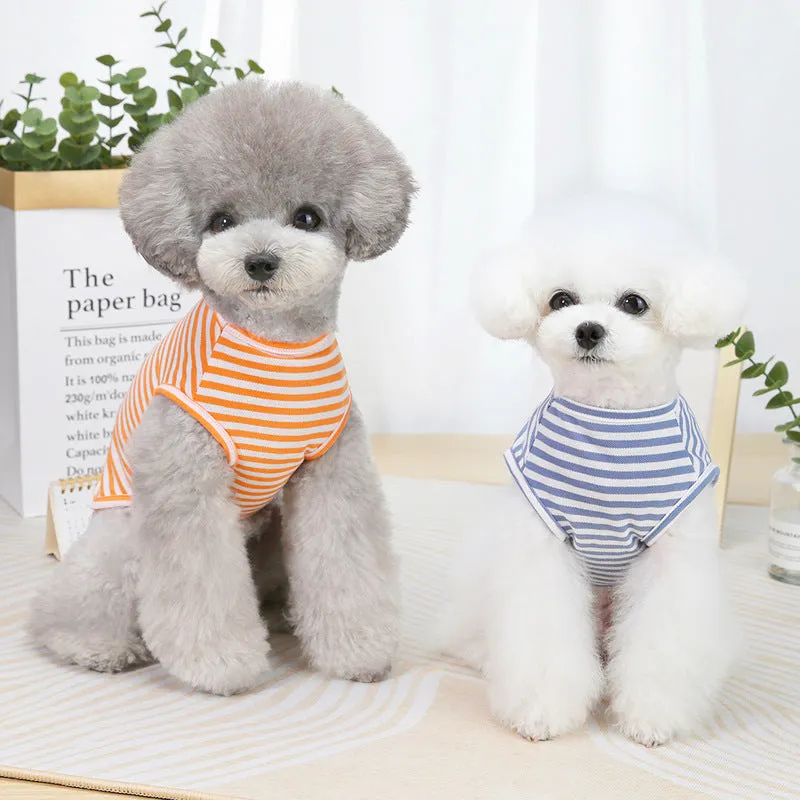 Sunflower striped vest spring and summer pet clothing