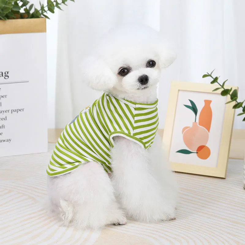 Sunflower striped vest spring and summer pet clothing