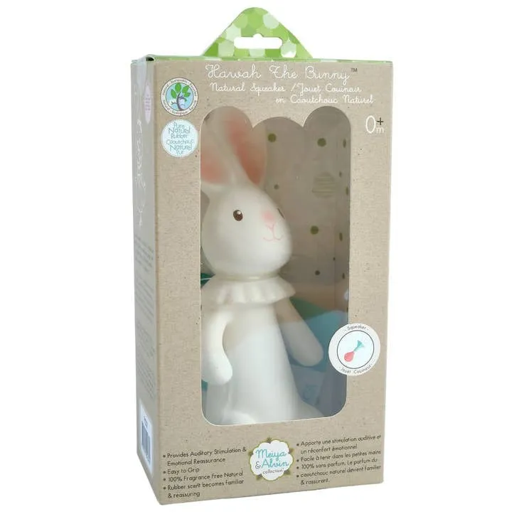 Tikiri Havah the Bunny Organic Natural Rubber Squeaker Toy