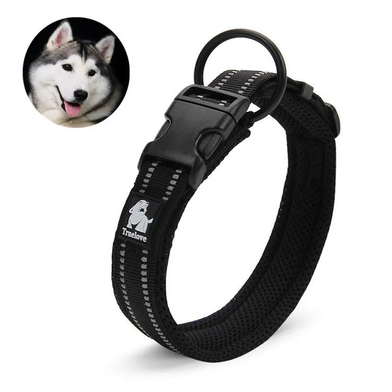 Truelove Adjustable Nylon Dog Collars Mesh Padded Reflective Collar Pet