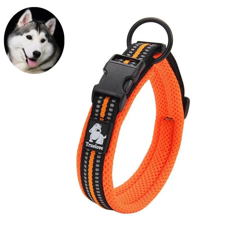 Truelove Adjustable Nylon Dog Collars Mesh Padded Reflective Collar Pet