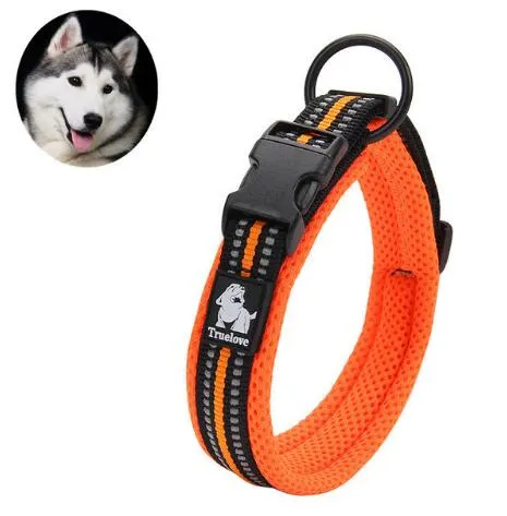 Truelove Adjustable Nylon Dog Collars Mesh Padded Reflective Collar Pet