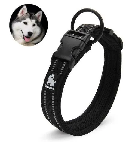 Truelove Adjustable Nylon Dog Collars Mesh Padded Reflective Collar Pet