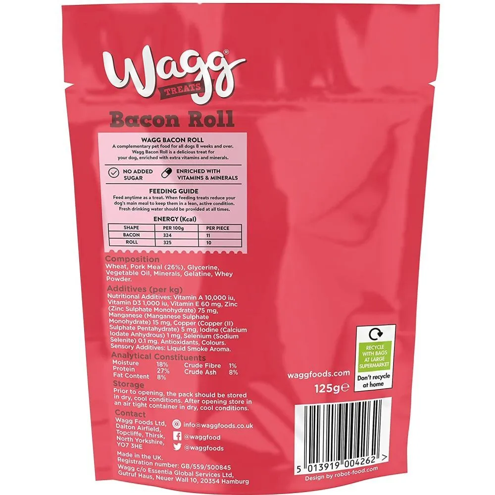 Wagg 125g Bacon Roll Dog Treats